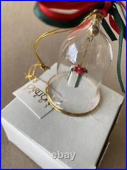 Carlton Cards Christmas Ornament Glass Bell Wind Chimes Style Holidays Gift Box