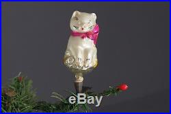 Cat on Clip Christmas Glass Ornament Germany Lauscha, ca. 1920/30 (# 6652)