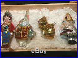 Charlotte's Web Set of 4 Polonaise Kurt Adler Box Christmas Glass Ornaments EUC