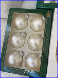 Christmas By Krebs Vintage Glass Ornament Lot Frost Shiny Pink Blue white