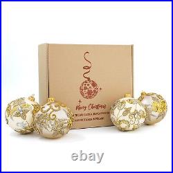 Christmas Glass Ball Decorations Polish Handmade Ornament 3.94 inch Elegant X