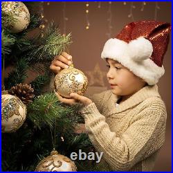 Christmas Glass Ball Decorations Polish Handmade Ornament 3.94 inch Elegant X