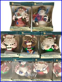 Christmas Glass Character Ornaments Traditions Collectibles Lot Of 10 Holiday