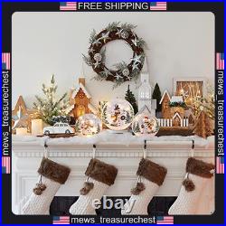 Christmas Indoor Decorations Set of 3 Snowman Glass Balls with LED Lights
