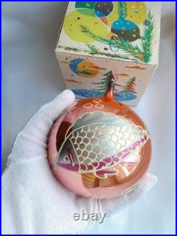 Christmas. New Year. Christmas tree decorations. Ball. Fish. RARE. Vintage USSR