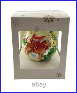 Christmas Ornament Dogs Hand Painted Glass Vintage Pier 1 Holiday Decor