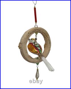 Christmas Ornament Glass Bird In Cotton Ring (# 17956)