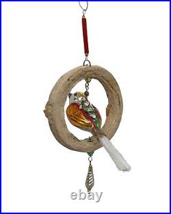 Christmas Ornament Glass Bird In Cotton Ring (# 17956)