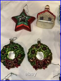 Christmas Ornament Glass Lot 24 Piece Vintage