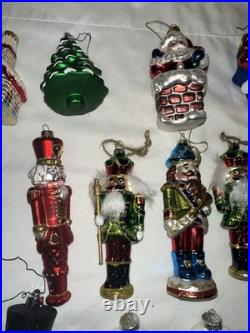 Christmas Ornament Glass Lot 24 Piece Vintage