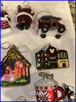 Christmas Ornament Glass Lot 24 Piece Vintage