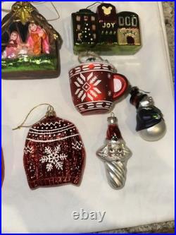 Christmas Ornament Glass Lot 24 Piece Vintage