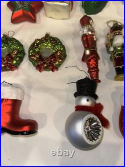 Christmas Ornament Glass Lot 24 Piece Vintage