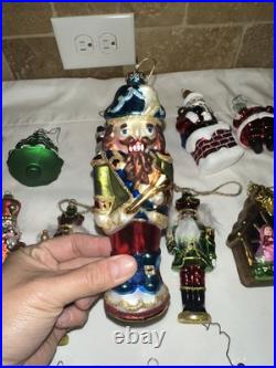 Christmas Ornament Glass Lot 24 Piece Vintage