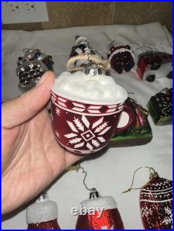 Christmas Ornament Glass Lot 24 Piece Vintage