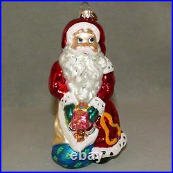 Christmas Ornament Glass RADKO MR. & MRS. SANTA CLAUSE 2 Face Reverse USA SELLER