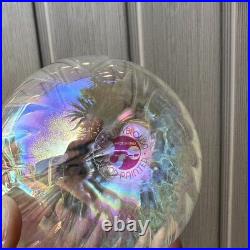 Christmas Ornament Round Clear Iridescent Mouth Blown Made in Italy Lot of 10