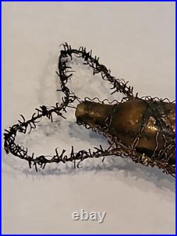 Christmas Ornament Santa Airplane Blown Glass Scrap Antique Wire RARE 7 1/2