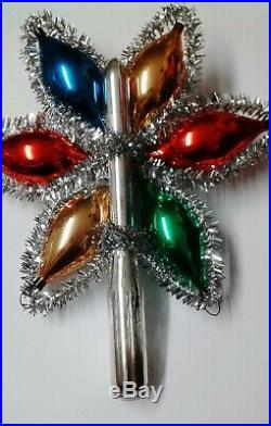 Christmas Tree Topper Tinsel Top Antique German Mercury Glass Christmas Ornament