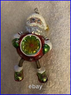 Christopher Radco Reflective Indented Santa Claus Very Rare Dangly Feet Ornament