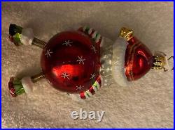 Christopher Radco Reflective Indented Santa Claus Very Rare Dangly Feet Ornament