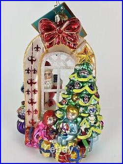 Christopher Radko 06 Glimpse Of Gladness Glass Christmas Ornament Santa 1012221