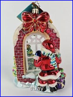 Christopher Radko 06 Glimpse Of Gladness Glass Christmas Ornament Santa 1012221