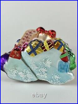 Christopher Radko 06 Glimpse Of Gladness Glass Christmas Ornament Santa 1012221