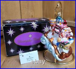 Christopher Radko 2002 Little Gems FAMILY OUTING Glass Christmas Ornament 3 VTG