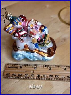 Christopher Radko 2002 Little Gems FAMILY OUTING Glass Christmas Ornament 3 VTG