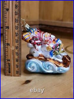 Christopher Radko 2002 Little Gems FAMILY OUTING Glass Christmas Ornament 3 VTG