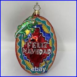 Christopher Radko 2006 Feliz Navidad Glass Christmas Ornament