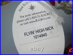 Christopher Radko 2010 Flyin High Nick Santa Airplane Glass Ornament 1014940