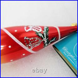 Christopher Radko 8 glass Xmas ornament SEASON'S GLEAMINGS icicle drop Bells