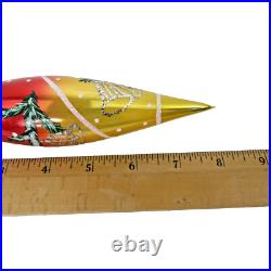 Christopher Radko 8 glass Xmas ornament SEASON'S GLEAMINGS icicle drop Bells