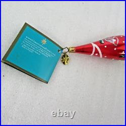 Christopher Radko 8 glass Xmas ornament SEASON'S GLEAMINGS icicle drop Bells