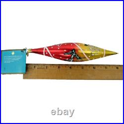 Christopher Radko 8 glass Xmas ornament SEASON'S GLEAMINGS icicle drop Bells