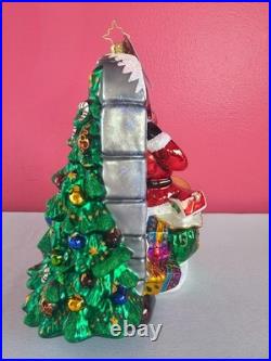 Christopher Radko A Glimpse of Christmas Ornament 1016985 Santa Looking In READ
