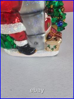 Christopher Radko A Glimpse of Christmas Ornament 1016985 Santa Looking In READ