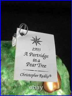 Christopher Radko A Partridge In A Pear Tree Twelve Days Of Christmas Ornament