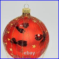 Christopher Radko Angelic Assent Red Balloon Glass Christmas Ornament 7 RARE