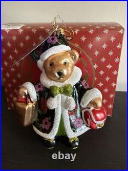 Christopher Radko Bear Hand Painted Glass Christmas Ornament (2025)
