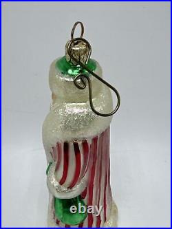 Christopher Radko Candy Stripe Russian Santa Retired Glass Christmas Ornament 91