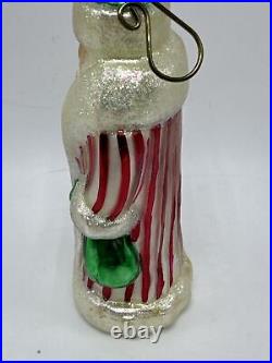 Christopher Radko Candy Stripe Russian Santa Retired Glass Christmas Ornament 91