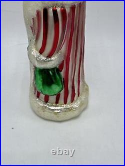 Christopher Radko Candy Stripe Russian Santa Retired Glass Christmas Ornament 91