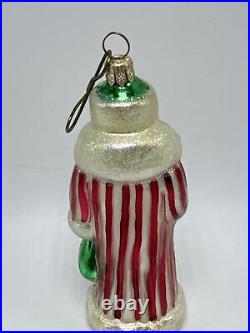 Christopher Radko Candy Stripe Russian Santa Retired Glass Christmas Ornament 91