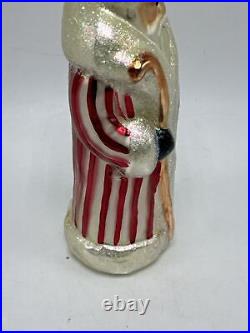 Christopher Radko Candy Stripe Russian Santa Retired Glass Christmas Ornament 91