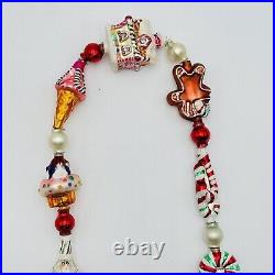 Christopher Radko Candyland Glass Christmas Garland Ornament 36 Peppermint