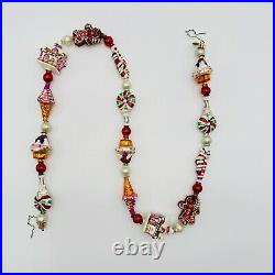 Christopher Radko Candyland Glass Christmas Garland Ornament 36 Peppermint