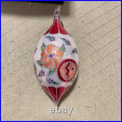Christopher Radko Christmas Floral Tree Ornament Handpainted Teardrop Flower Christopher Radko Christmas Floral Tree Ornament Handpainted Teardrop Flower
